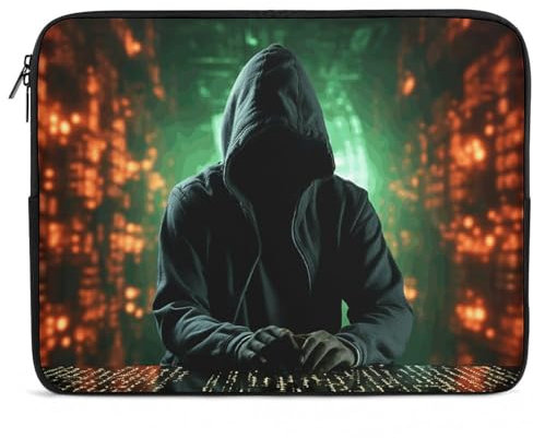 Hacker Attack Laptop-Hülle, Hacker Attack, Laptoptasche, stoßfest, Computer-Tragetasche, schlanke Aktentasche, Handtasche
