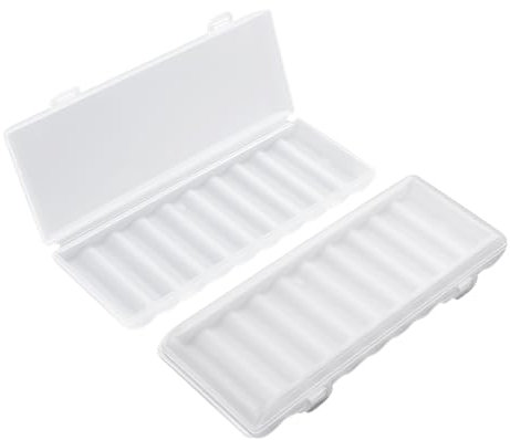 PNGKNYOCN AA Battery Storage Case,Portable Transparent Plastic Battery Case Holds 10 AA batteries for Travelling/Home/Office/Garage(2-pack)