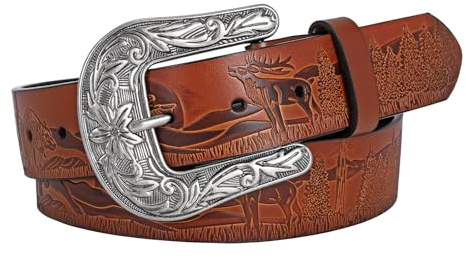 BELTROAD Vintage Western Gürtel mit Schnalle für Damen Herren, Cowgirl Cowboy Gürtel Herren Damen Westerngürtel Ein Feierliches Geschenk