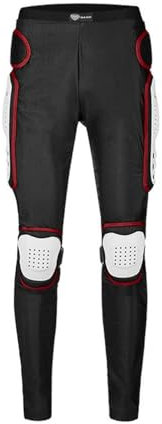 Baymate Unisex Pantalones de Ciclismo Transpirable Motos Ropa Protectora Adulto con Rodilleras Engranaje Protector de Motocross (Rojo,2XL)
