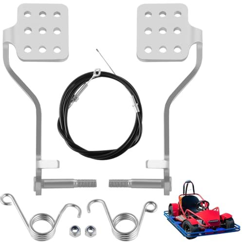 Pedal and Cable Kit with Brake Accelerator, Brake Pedals and 71 Cable with Return Springs for Rocket Road 196Cc 6.5Hp, Fun Kart Azusa, Kart Go Carter, Kart Radio Flyer