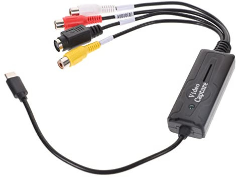 Tarjeta De Captura AV Convertidor Hi8 a Digital Tarjetas De Captura De Juegos Convertidor De Video a Digital Captura De Video para Telefono Convertir VHS a Digital Caucho Black HOMOCONO