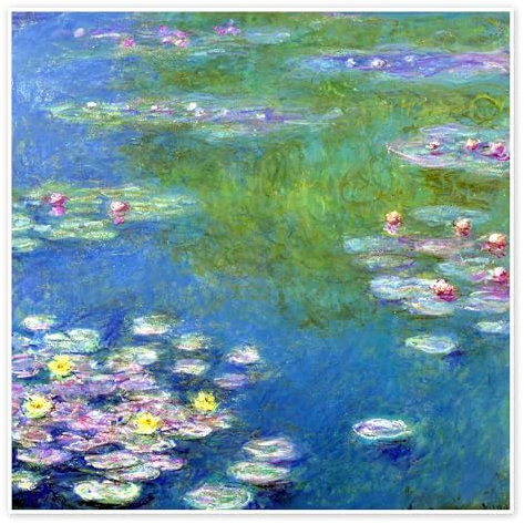 Seerosen, 1908 Poster von Claude Monet 40 x 40 cm Blau Wandbilder Wanddeko