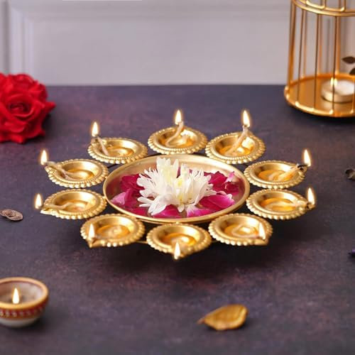 Diya Shape Flower Decorative Urli Bowl for Home Decor Bowl