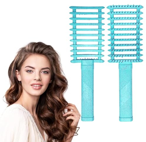SGFNXB Curly Hair Brush, Curl Defining Brush, Effortless Detangling, Unisex, Adults, Thick Hair, Curly, Straight, 1 Count, Boar Bristles, Rubber Handle