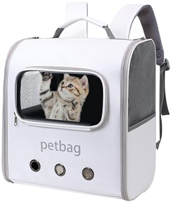 Katzenrucksack-Transportbox – sichere und bequeme Haustier-Transportbox für kleine Hunde und Katzen, erweiterbarer Reiserucksack | atmungsaktives Design, großer Rucksack für Transportboxen für