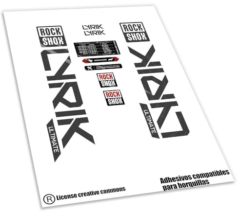 WP537 Aufkleber kompatibel mit Rock Shox Lyrik Ultimate 2023-25 Gabel-Fahrradaufkleber, MTB-Aufkleber, Gabelauffkleber (DARK-GREY-073)