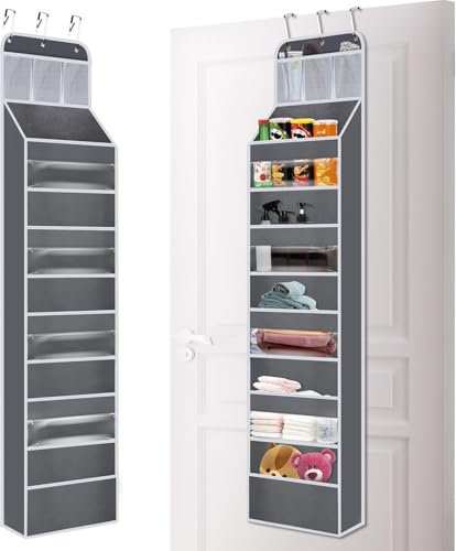 YeSunny Over Door Storage Hanging Organizer, Foldable Wall Mount Storage 5 Pockets with Clear Window for Bedrooms, Bathrooms and Dorm Room, Toys, Wallets And Towels