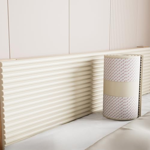Wandkissen, Kissen Panel Wand 1.2cm Dick, Wandpolster Selbstklebend, Polsterpaneel Wand, Anti-Collision Wandpaneele, Bett Kopfteil Gepolstert für Schlafzimmer, Wandschutz(Beige,50 cm x 2 m 4pcs)