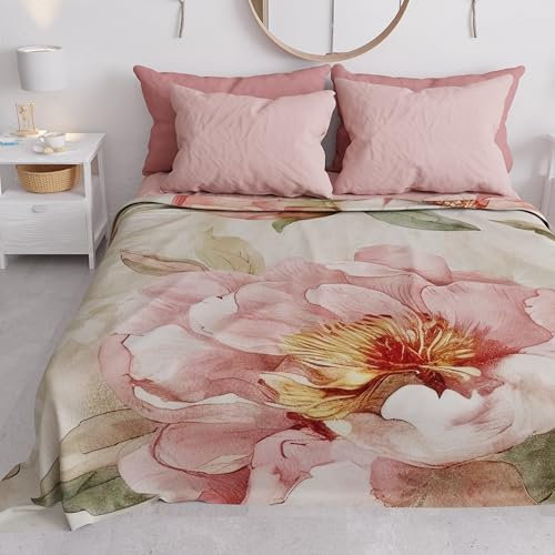 PETTI Artigiani Italiani - Copriletto Singolo Primavera Estate, Coperta Leggera Singola, Lenzuola Copriletto, Floreale 20 100% Made in Italy