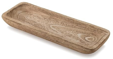 Blogiiup Wooden Dough Bowl, Wood Bowls Decorative, 16.1x5.8 Inch Vintage Wooden Dough Bowl for Farmhouse, Restaurant, Cafe, Candle Centerpiece Decor, Bowls