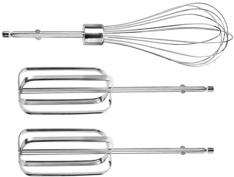 3 Count Stainless Steel Kitchen Whisk Attachments Beaters Cream Whipping Tool for Hand Mixer for Baking Tasks