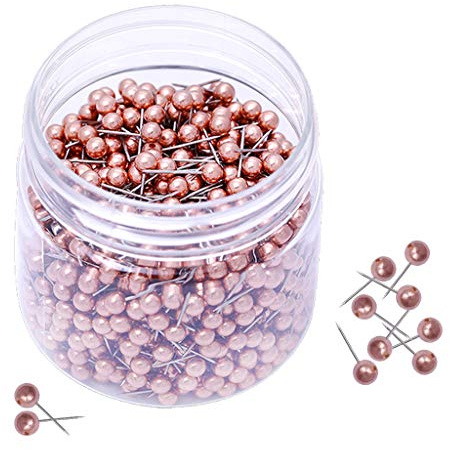 400x Metallic Color Beads Head Push Pins Office Drawing Pins rose gold