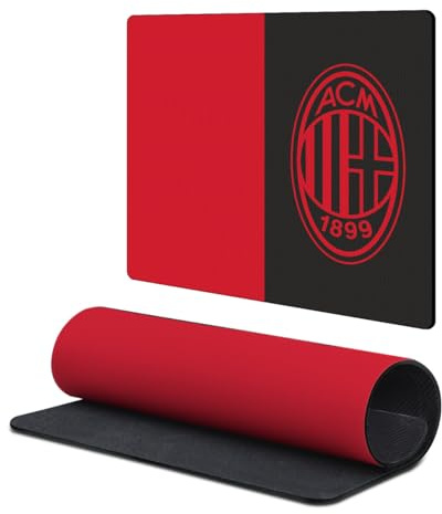 Head Case Designs Licenza Ufficiale AC Milan Rosso & Nero Logo Cresta 9.84 x 11.81 x 0.12 Inches (250 x 300 mm) - S Tappetino per Mouse E Scrivania da Ufficio per Giochi Tastiera PC