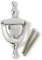 Merriway BH00791 160 mm Türklopfer, viktorianischer Urnenstil, Chrom / Weiß