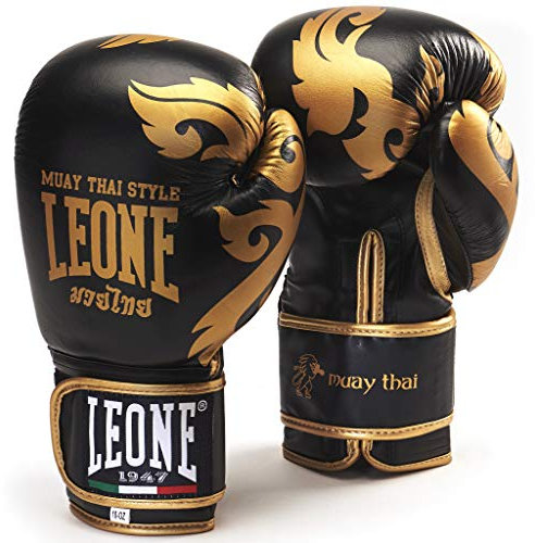 Leone 1947 Muay Thai Boxhandschuhe, Schwarz, 10 Uz