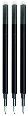 Herlitz 50003020 Ersatzmine für radierbaren Tintenroller, 3 Stück, schwarz