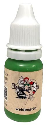 Sailor Jerry Verde Bilioso 10ml - Alemán Tintura para Tatuajes con Certificado - Inkgrafix IG03966 Tatuaje Weidengrün Verde