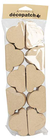 Décopatch EV023C - Set mit 10 Mini-Boxen aus Pappmaché, Wolken 7x3cm, 1 Set