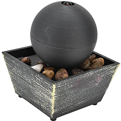 Tabletop Water Fountain,Tabletop Ball Flowing Feng Shui Zen Meditation Indoor Waterfall Feature Relaxation Desktop Fountain with LED Light for Home Office Bedroom Decoration