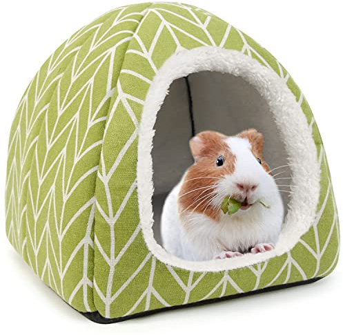 Tierecare Meerschweinchen Versteck Hamsterbett Kaninchenhaus Höhle Zubehör Gemütliches Versteck für Hasen, Igel, Frettchen, Chinchilla und andere Kleintiere (Grün)