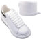 Olukssck 2 Pares Cordones Planos Arco Iris para Zapatillas, Cordones Zapatos Premium Colores, Cordones Repuesto Deporte y Botas - Anchura 12mm, Blanco (140cm)
