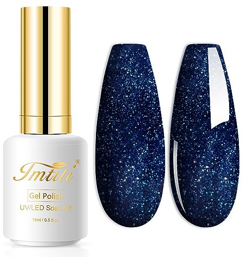 Colorful Glitter Bule Gel Nail Polish, 1 Pcs 15ml Blue green gel nail polish Color Soak Off Gel Polish Nail Art Manicure Salon DIY Nail Lamp Gel Nail Design Christmas Decoration