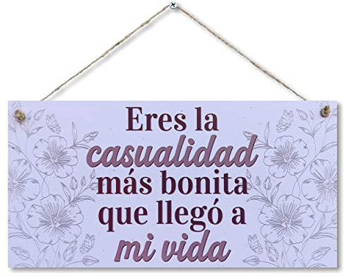 CARISPIBET Eres la casualidad más bonita adorno colgante para el hogar decoración de pared regalo 15 x 30 cm
