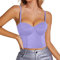 LOIJMK Women's Corset Top Bustier Corset Top Tight Fitting Corset Tank Top Straps Top Solid Short Fashion Shirt with Lace, purple, L