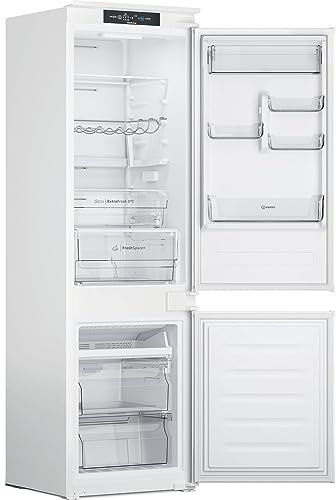 Indesit Einbau-Kühl-/Gefrierschrank-Kombination INC18 T332, 250 Liter, 4 Sterne, E Energieeffizienzklasse, 7 Stunden Energie Guide, Weiß