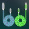 2 Packs Micro USB Cable Android Charger, 6.6FT Led Light Up Glowing USB A to Micro Fast Charging Cord for Android, Samsung Galaxy S7 S6, Note 5, Kindle and Other Micro USB Devices(Green&Colorful)