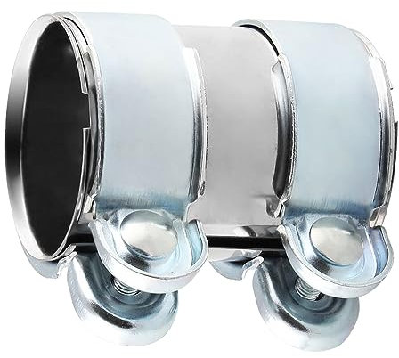 ALI2 55mmx95mm Colliers de Serrage pour Tuyaux d'Échappement,Collier de Serrage Silencieux Echappement Voiture en Acier Inoxydable,Raccord de Tuyau d'Échappement (55mmx95mm)