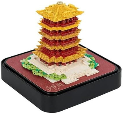 Sakura Baum Schreibtischkalender, 2024 3D Kalender 3D Memo Pad Papier Kreative Schreibtisch Kalender Post Notizen Notizblock Papier Kunst Tempel 3D Kunst Kalender Papier Schnitzen Geschenk, C