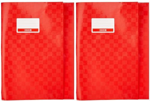 Brunnen 104052424 Hefthülle/Heftumschlag (A4, Folie, mit Namensschild) rot (Packung mit 2)