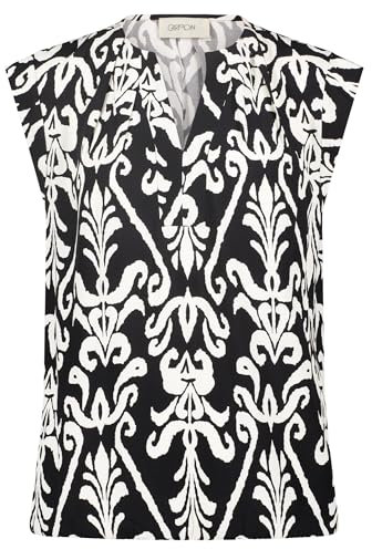 Cartoon Damen Casual-Bluse mit Muster Black-Nature,40