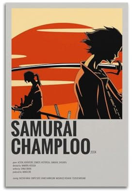 MHEGSNGA Samurai Champloo Poster, Vintage-Kunst, Raumdekoration, ästhetische Schlafzimmerdekoration, Leinwandposter für Schlafzimmer, 30 x 45 cm, ungerahmter Stil