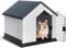 XL Plastic Dog House – Large Weatherproof Kennel for Indoor & Outdoor Use – Raised Floor, Waterproof Roof, Ventilated, Removable Mesh Door – Secure & Durable Pet Shelter 96x96x95cm