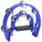 Sunshine smile Tamburin,Tambourine Percussion,Handtrommel,Tambourine Drum,Drum Tamburine,Schellenkranz mit Handgriff,Musik Schlaginstrument,Zweireihig Schellenring in Halbmond-Form Rahmen
