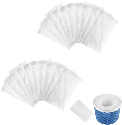 20Stück Skimmer Socken,Skimmer Filter,Filtersocken Pool Saver,Skimmers Netz,Skimmersocke,Skimmernetze zur Feinfilterung für Entfernt Gras,Skimmerkorb Wiederverwendbar für Öl Entfernt Schlacken Blätter