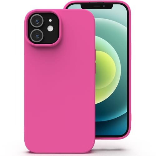 Zuvirelx Silikon Handyhülle für iPhone 12 Mini Hülle, Dünne, Weiches Griff, Minimalistisch, Stoßfest, rutschfest, Taschenpassend - Diva Rosa