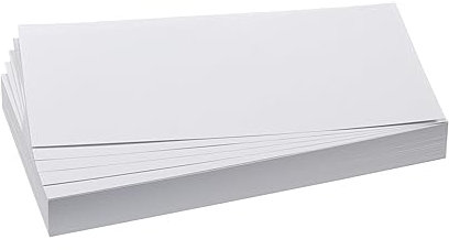 FRANKEN Moderationskarten Rechteck, 205 x 95 mm, 500 Stück, Präsentationskarten ideal für Meetings, Trainings, Schulungen im Büro oder Hotel und Lehrer in der Schule, Metaplankarten, Weiß, UMZ 1020 09