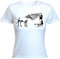 Banksy Waschen und Hanging Out Zebra Streifen Damen T Shirt (Choices von Farbe) Gr. 40, weiß