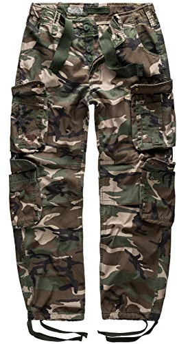 Surplus Raw Vintage Airborne Herren Cargo Hose, Woodland, L