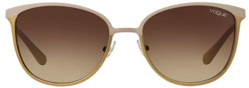 Vogue Eyewear Womens VO4002S Round Sunglasses, Top Matte Beige/Brushed Gold/Brown Gradient, 55 mm