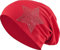Jersey Baumwolle elastisches Long Slouch Beanie Unisex Herren Damen mit Strass Stern Steinen Mütze Heather in 35 (2) (Dark Red)