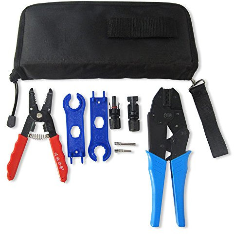 NUZAMAS Solar Panel Crimpzange Draht Crimper Tools Set Solarkabelverbinder Cut Kit + 1 stücke Männlich Weiblich Solar Panel Kabelverbinder