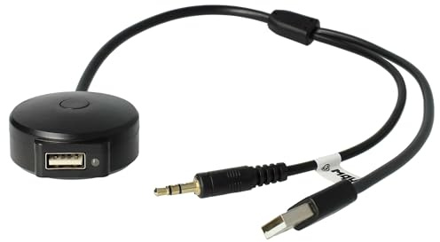 vhbw AUX Kabel KFZ Radio kompatibel mit BMW ab Bj. 03/2005 Series 3 | Auto Autoradio - USB, Bluetooth, 30 cm