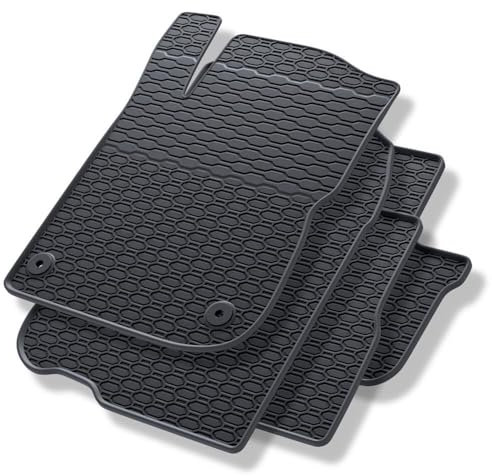Mossa - Gummifußmatten Auto kompatibel mit Peugeot 208 Hatchback (2012-2018) schwarz Gummimatten Gummi Fußmatten