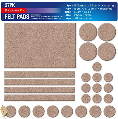 27pk Furniture Pads Floor Protectors for Chairs | Felt Pads for Furniture Feet | Chair Leg Floor Protectors for Furniture Legs | Felt Furniture Pads | Chair Pads to Protect Floor | Chair Leg Pads