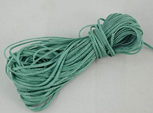 10m Coloured Wax Beading Cord For Jewellery Making - Bead Thread 1mm Bracelet Necklace String (Sea Green)